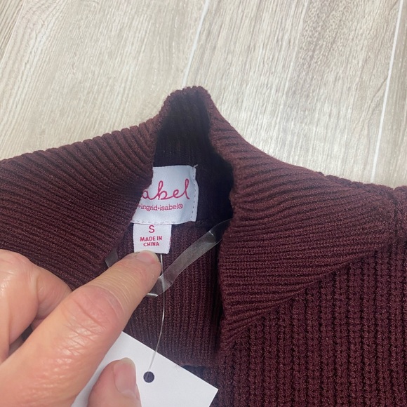 Isabel Maternity Burgundy Ribbed Sweater - Picture 4 of 6